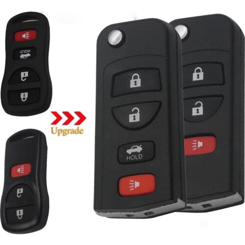 Kutery 3/4 Buttons Modified Flip Folding Replacement Remote Car Key Shell Case For Nissan Livina X-Trail Gennis Tiida Sylphy