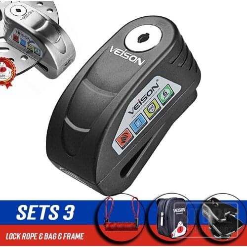 VEISON Waterproof Motorcycle Alarm Motorcycle Lock Steel Disc Lock Security Anti Theft Bike Lock Para Moto Alarma Moto DX19