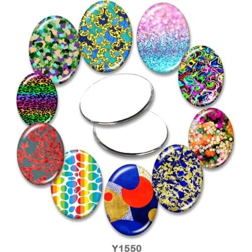 Pattern Oval glass cabochon 13x18mm/18x25mm/30x40mm flat back Making findings TRY1550