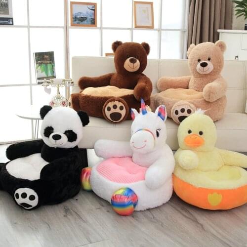 1pc 50cm Cartoon Unicorn Teddy Bear Sofa Chair Plush Toys Kawaii Baby Seat Stuffed Soft Sleeping Pillow for Children Kids Gift