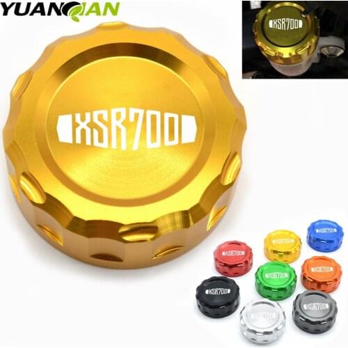 With Logo XSR700 Motorbike CNC Aluminum Accessories Rear Brake Fluid Reservoir Cover Cap For Yamaha XSR 700 MT07 2016 2017