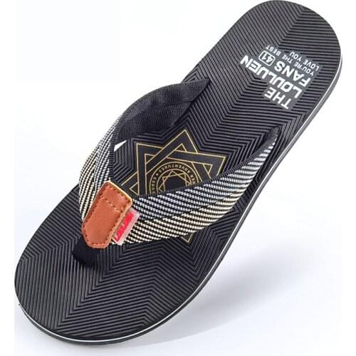 Fashion Flip Flops Men Trendy Outer Wear Clip Feet Breathable Non-Slip Wear-Resistant Outdoor Leisure Flat Beach Funny Slippers