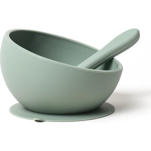 Food Collapsible Snack Kids Silicon Baby Bowl and Spoon