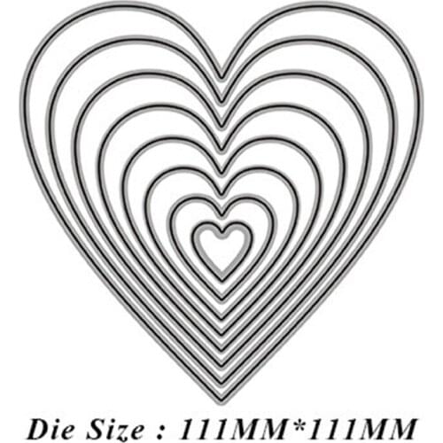 Heart Shaped Border Frame Set Metal Cutting Dies for DIY Scrapbooking Photo Album Decorative Embossing Paper Card Craft Die Cut