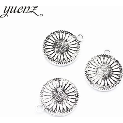 YuenZ 10pcs New Product Antique silver color sunflower Charms Pendant Jewelry Metal Alloy Jewelry Marking 18*15mm Q1142
