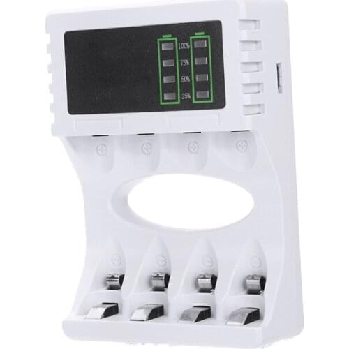 Compatible For AA AAA NI-MH NI-CD 4 Slots Smart LCD Intelligent USB Rechargeable Smart Battery Charger 4-slot Fast Charging