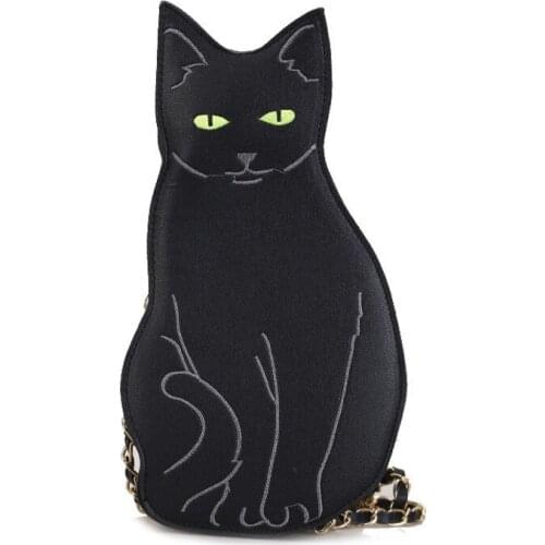 Women Funny Cat Handbag Unique Animal Female Shoulder Bag Multipurpose Chain Crossbody Purses Bag
