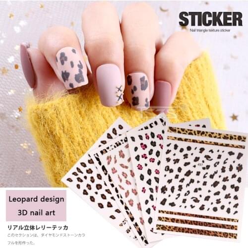 1 sheet/lot Autumn and winter nails leopard stickers three-dimensional Sexy Designs Women Slider Decalsnail decoration nail art