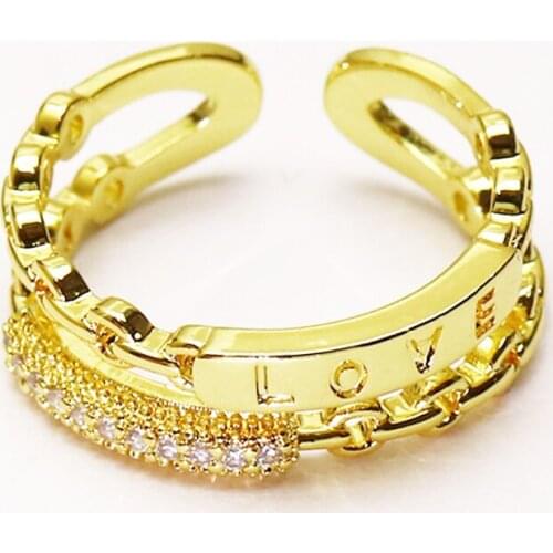 10 Pcs Gold color Love charms rings Open rings High quality jewelry Rings jewelry rings Gift for women jewelry Gift 51334