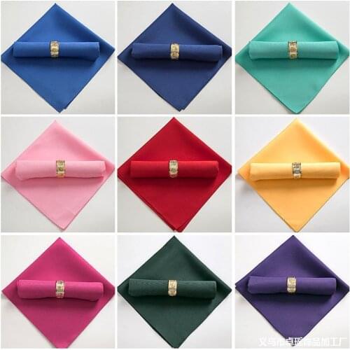 4 / PCS napkin cloth solid color polychrome Hotel Western Restaurant folding cloth cup cloth customized wholesale no hair