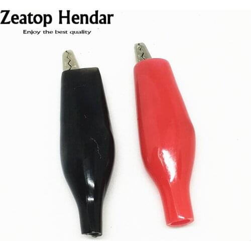 400Pcs 35MM Metal Alligator Clip Crocodile Electrical Clamp for Testing Probe Meter Plastic Boot Black and Red