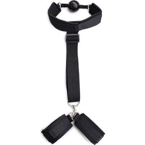 A57 Adult Fun Dribbling Backcuffs Restraint Belt Back Handcuffs SM Erotic Gag Couple Flirting Sex Toys Lether Kits