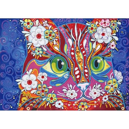 5D Animal Luminous Diamond Painting Special Shaped Rhinestone DIY Colorful Cat Diamond Mosaic Embroidery Cross Stitch Home Decor