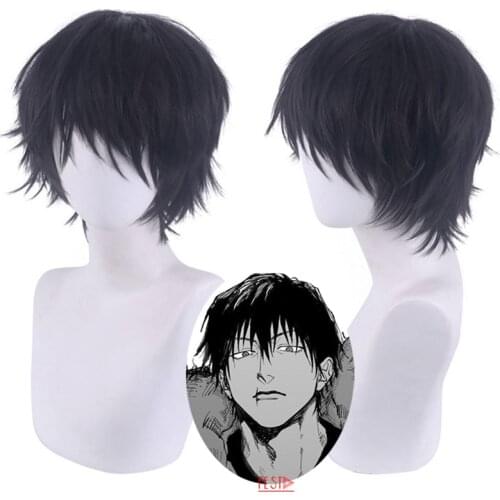 Anime Jujutsu Kaisen Toji Fushiguro Cosplay Wig Short Wig Heat Resistant Synthetic Hair with Free Wig Cap Cos Prop for Woman Man