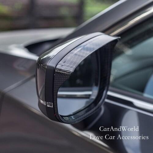 Car Accessories For Mazda CX-8 CX8 2017-2020 Side Door Rear View Mirrors Eyebrow Trims Cover RearView Frame Carbon Fibre Sticker