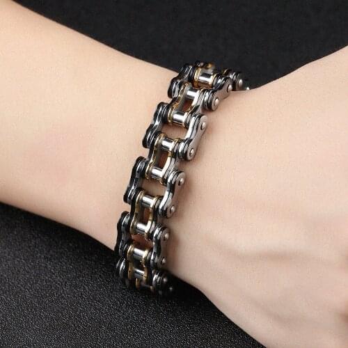 Massive 316L Stainless Steel Motorcycle Chain Bracelet Men Handmade Mens Bangle Bracelets Man Bicycle Accessories Dropshipping