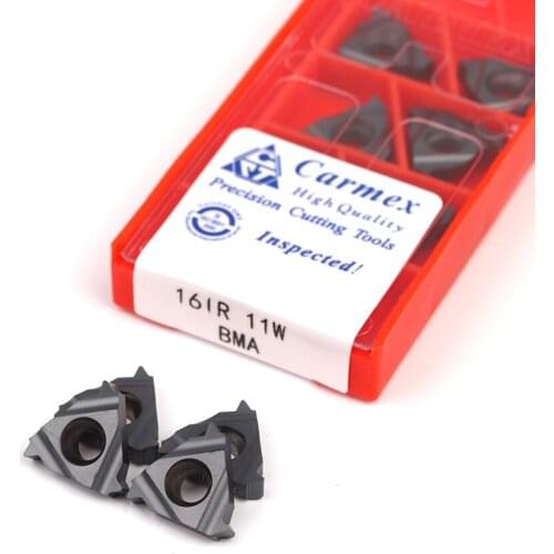 Carmex 10pcs 16ER 8W 9W 10W 11W 14W 20W BMA External Thread Turning Tools Carbide insert CNC Lathe cutter threading tool