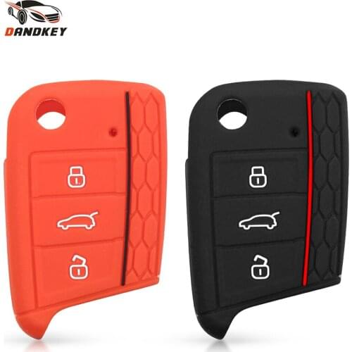 Dandkey 20pcs For Volkswagen Golf 7 mk7 New Polo For Skoda Octavia A7 Key Cover Fob Car Accessories Silicone Key Protector Case
