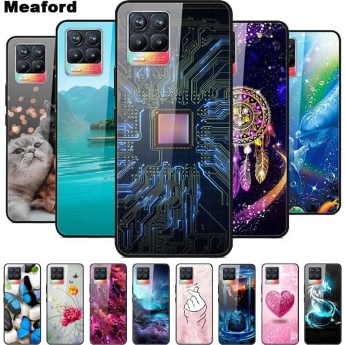 For Realme 8 Pro Global Version Tempered Glass Case Soft Bumper Hard Funda For Realme 8 Pro Phone Case Realme8 8 Pro Back Cover