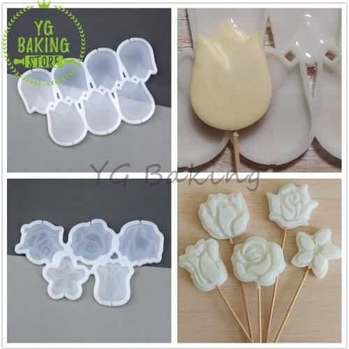 Dorica 2 Styles Flower Rose Resin Epoxy Silicone Mold Valentines Day Cake Decoration Supplies Kitchen Tools Bakeware