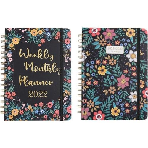 2022.1-2023.1 Year Notebook Planner Portable Weekly Monthly Planner Yearly Agenda Notebooks Daily Journals School Office Station