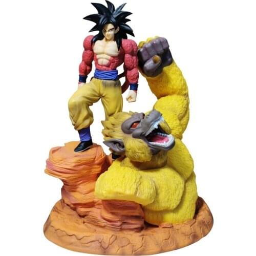 Bandai Dragon Ball GK Giant Ape Orangutan Golden Ape Super Saiyan Four Goku Scene Statue Doll Figure Decoration Childrens Toy
