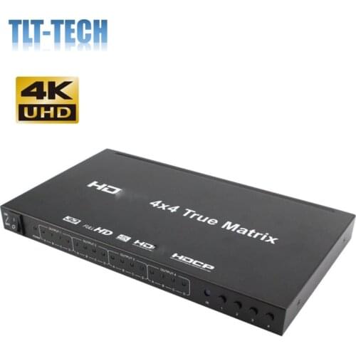 HDMI Matrix Switcher,4K HDMI Matrix Switch 4x4 with Remote Control HDMI V1.4 Switcher Splitter Converter Support 4K*2K 3D 1080P