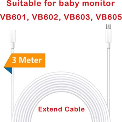 10ft(3m) Female to Male Extension Cable Cord For Wireless Baby monitor VB601 VB602 VB603 VB605 3M adapter Extend Cable White