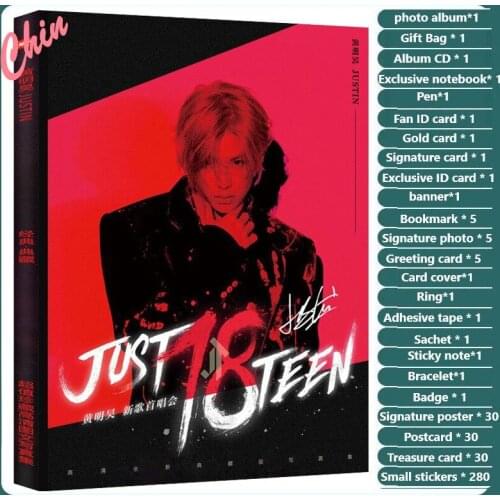 Huang Minghao Justin Photobook Set Chinese Star Photo Album Book With Poster Bookmark Greeting Card For Fans Collection Gift