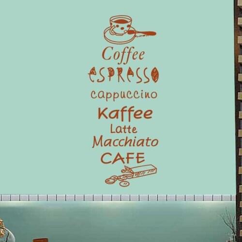 Coffee Shop Sticker Bean Milk tea Decal Cafe Cup Vinyl Art Wall Decals Decor Mural Decoration Break Coffee Glass Decals CA1005