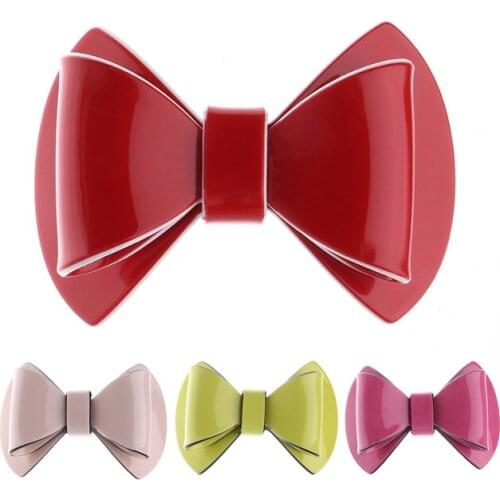 Wholesale Candy Color Hair-Clips for Women Acrylic Big Bow-Knot Ribbon Korean Barrettes Fancy Clips Hair Accessories for Girls
