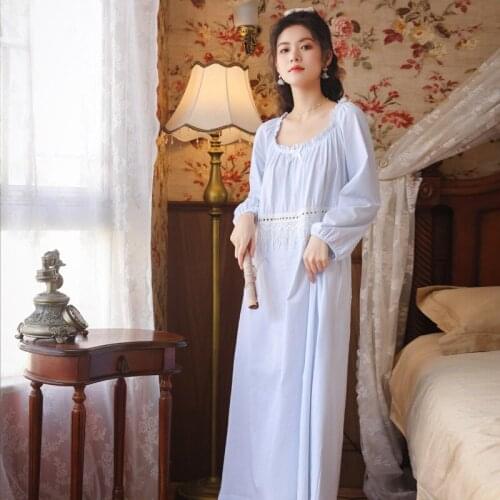 Wasteheart New Pink Blue White Sexy Women Sleep Nightwear Suits Night Lace Nightgown Sleepwear Long Pants Homewear Gown Cotton