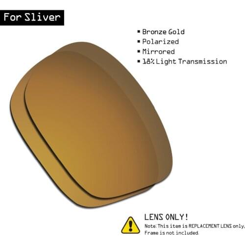 SmartVLT Polarized Sunglasses Replacement Lenses for Oakley Sliver - Bronze Gold