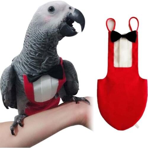 Cute Birds Flight Suit with Bow Tie Parrots Cute School Uniform Tuxedo Business Suit Pet Diapers Clothes for Party Prop