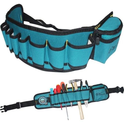 Multi-pockets Waist Tool Bag Electrician Adjustable Hardware Storage Belt Carrying Pouch Waist Pocket Case