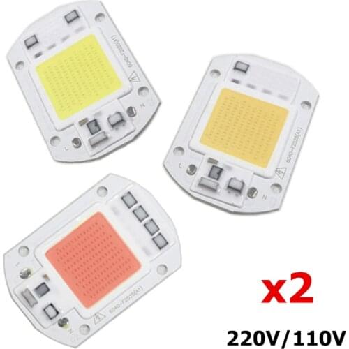 LED COB Chip AC 220V 110V 20W 30W 50W Grow Plant Light Full Spectrum White Warm White Smart IC No Need Driver DIY LED Beads Lamp