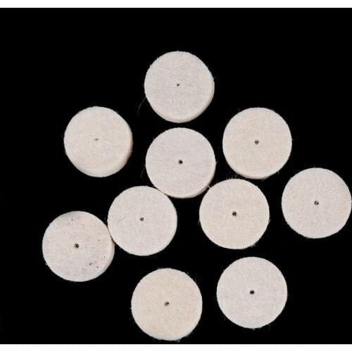 10pcs Felt Wool Polishing Head Buffing Pad Wheel Tool Live Handle For Rotary Big Size 25*9mm