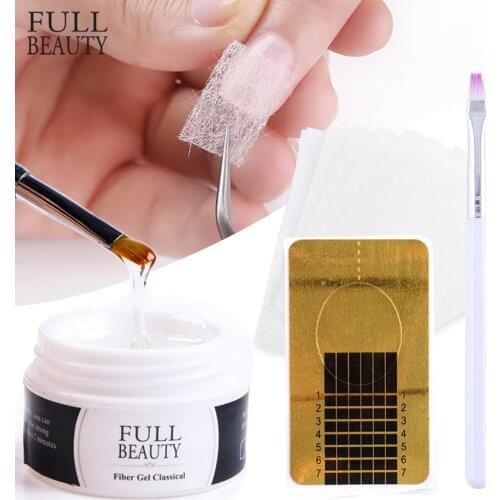 15ml Acrylic Builder Gel For Nails Extension Kit French Tips Silk Fiberglass Brush Nail Art Forms Tools UV Gel Manicure CH1800-1