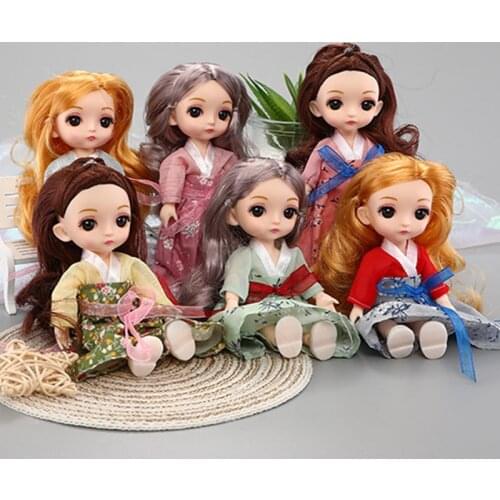 17cm Mini BJD Doll Chinese Cloth 13 Moveable Jointed Bjd Toy Dress UP Girl Body Make Up Doll Fashion Dolls Toy For Girls Gift