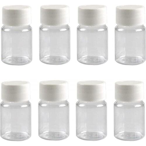 200pcs/lot 15ml 0.51oz Clear Empty Portable Plastic Solid Powder Medicine Chemical Bottles Pill Tablet Case Box Bottle