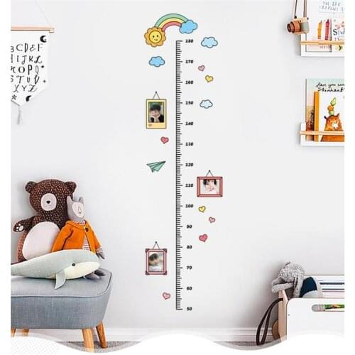 4 Cute Cartoon Animal Moon Height Ruler Wall Stickers For Kids Room Bedroom Height Meter Sticker Home Decor Child Growth Gift