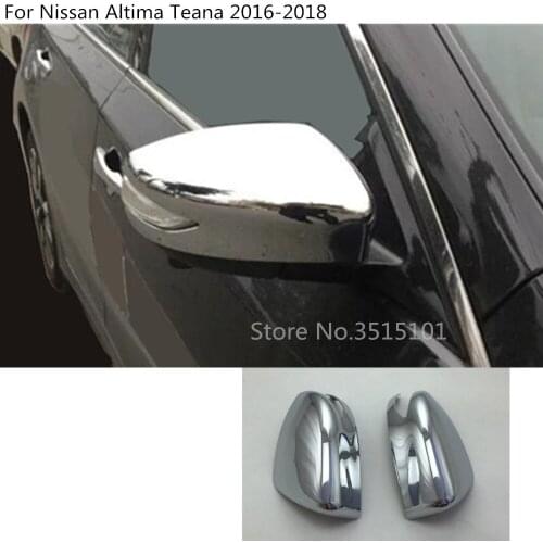 Car ABS Chrome Stick Rear View Rearview Side Glass Mirror Cover Trim Frame 2pcs For Nissan Altima Teana 2016 2017 2018