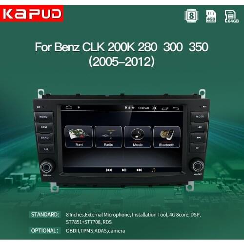Kapud Android 10 Car Multimedia Player Autoradio GPS For Mercedes Benz CLK Class W209 Radio Navigation Stereo BT