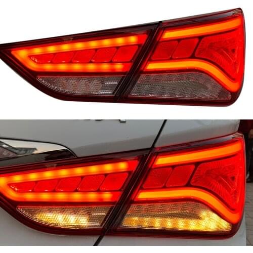 DNO Car LED Taillight For Hyundai Sonata 2011 2012 2013 2014 12V Rear Running Lamp Brake Reverse Dynamic Turn Signal Taillamp