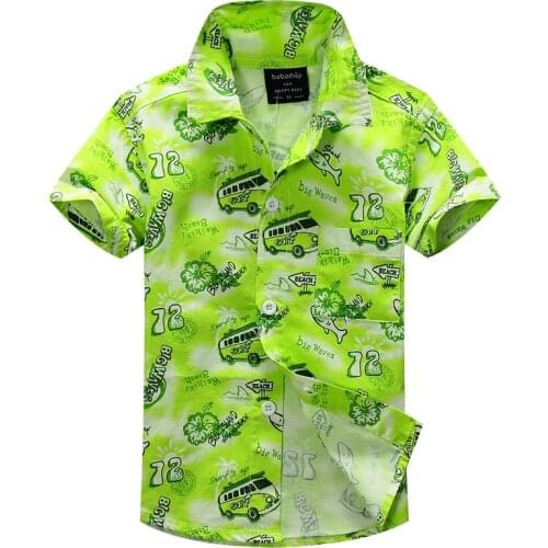 Cotton 100% floral shirt hawaiian shirt aloha shirt for boy T1523