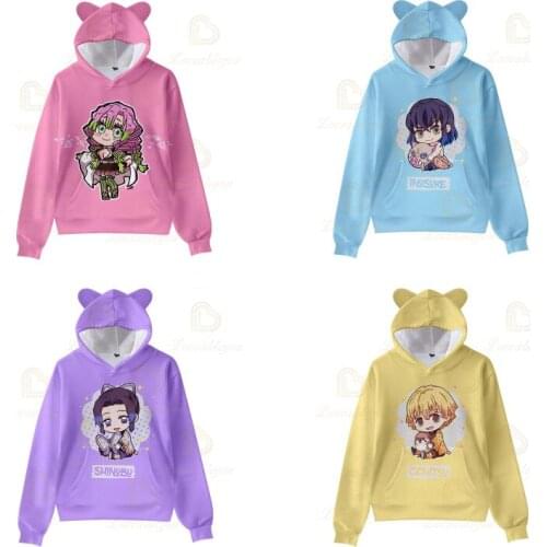 Hoodies 3d Print Cosplay Japanese Children Autumn Long Sleeve Ears Hooded Clothes