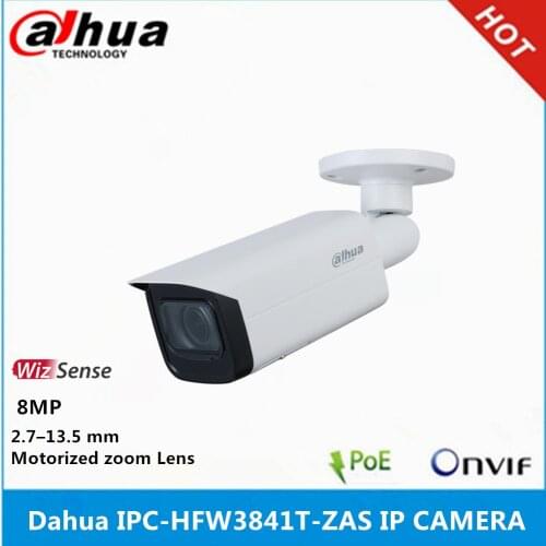 Dahua IPC-HFW3841T-ZAS 8MP 2.7 mm–13.5 mm Motorized zoom Lens built-in Audio Alarm interface IR 60M poe WizSense IP camera