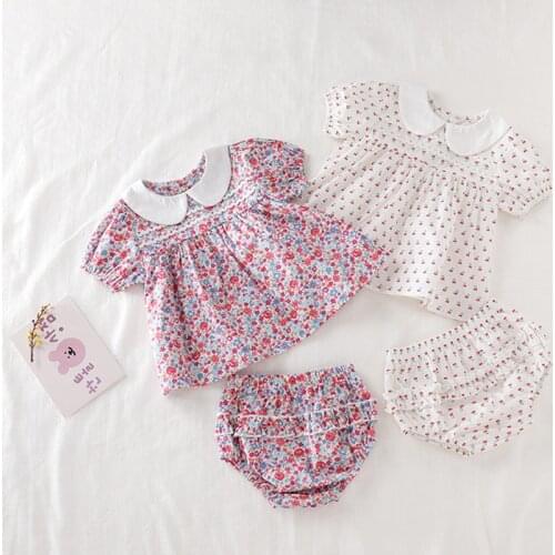 Baby Girls Clothes Set 2021 New Flower T-shirt+PP Shorts Summer Newborn Baby Girls Clothes Infant Baby Girls Clothing Suit