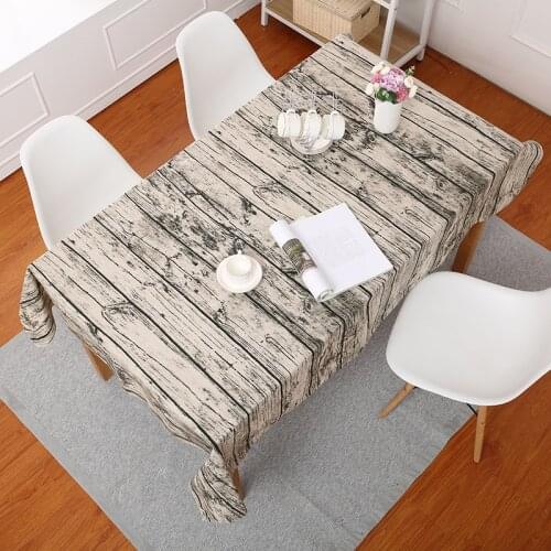 Retro Wood Grain Creative Tablecloth Coffee Table Cloth Wedding Party Home Decor Table Cloth Cover