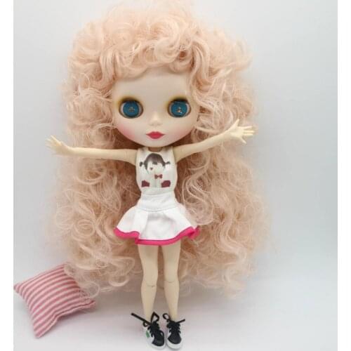 Nude Blyth Doll joint body pink hair fashion doll factory doll Suitable For DIY Special eye mech
